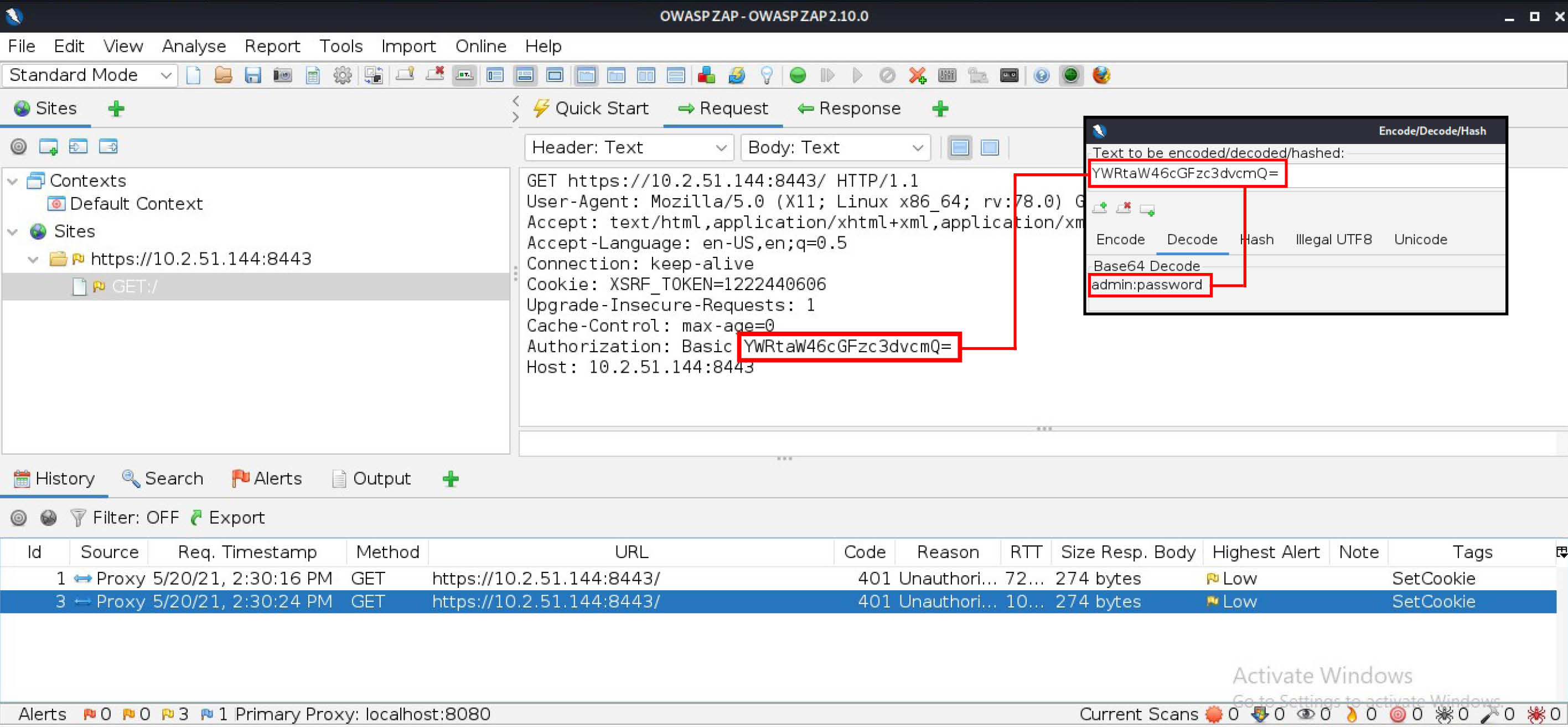 Initial Login Interception Using ZAP